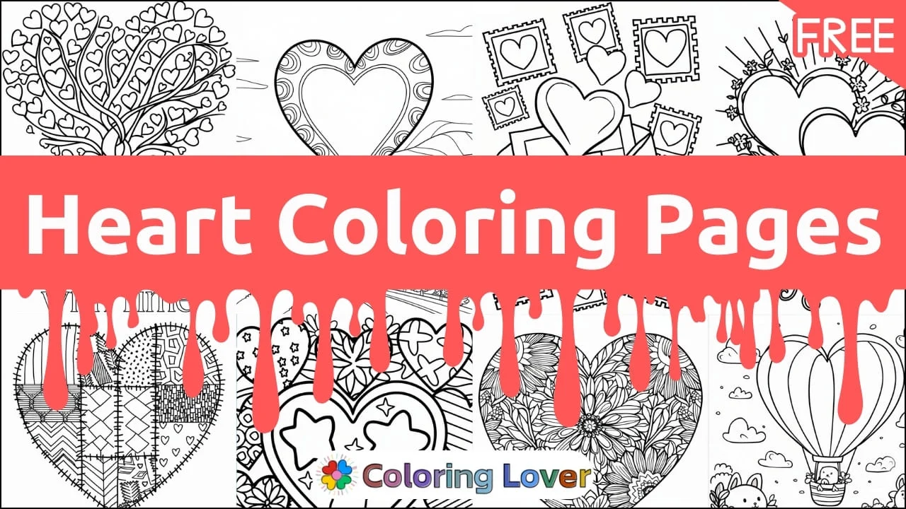 Páginas para Colorir de Corações