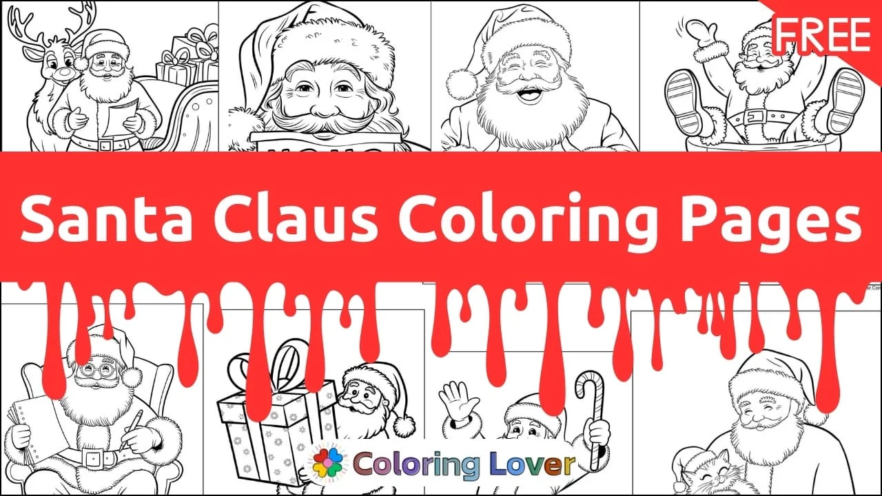 Páginas para Colorir do Papai Noel