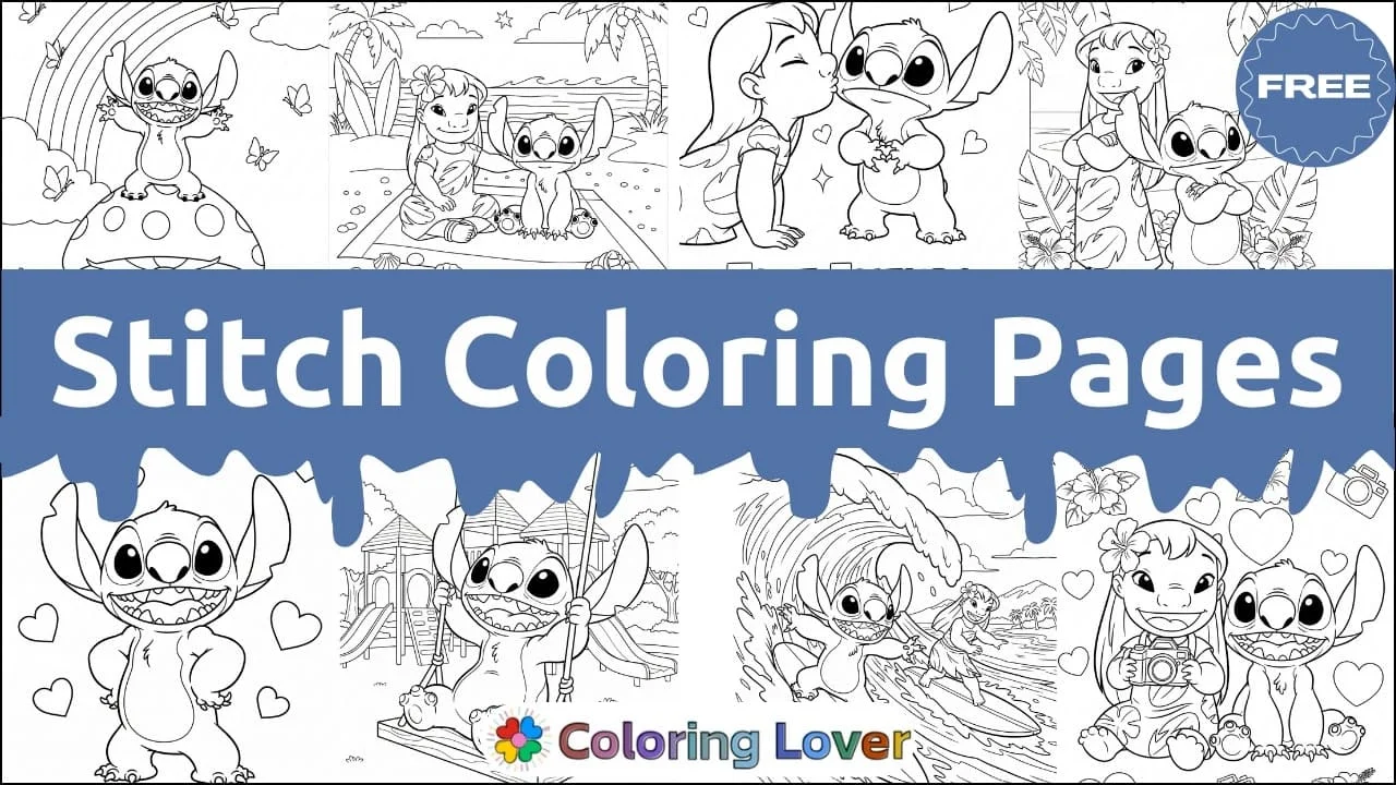 Stitch Coloring Pages: Your Hawaiian Adventure Awaits!