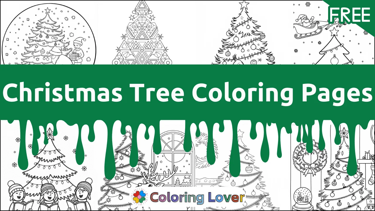Páginas para Colorir de Árvore de Natal
