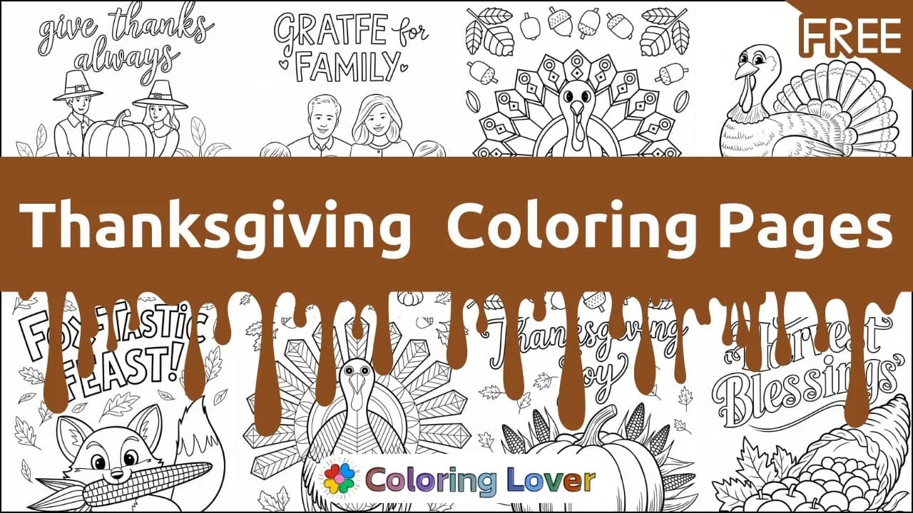 Páginas para Colorir de Ação de Graças