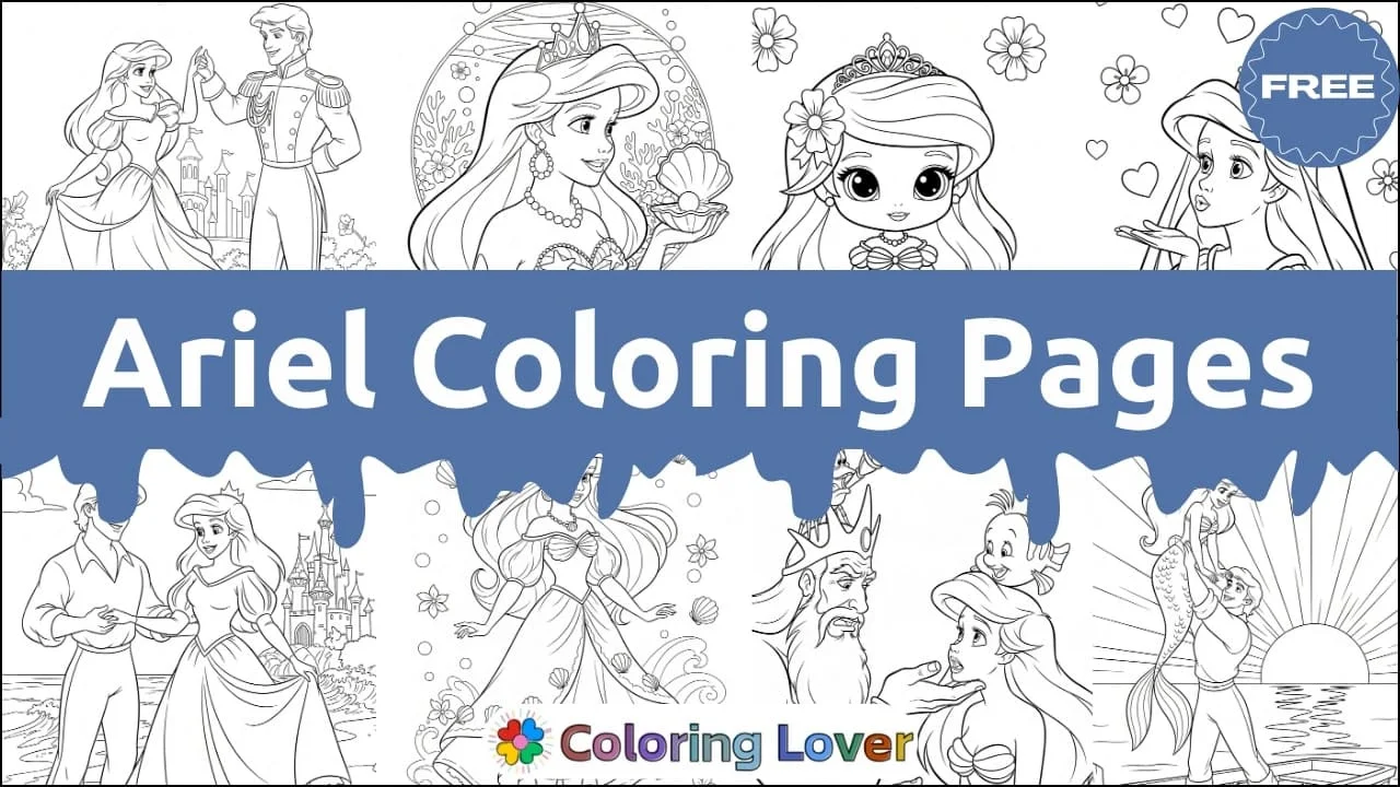 Dive into Coloring Fun with Ariel!