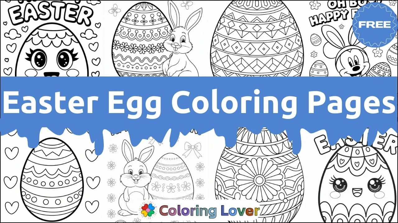 Páginas para Colorir de Ovos de Páscoa