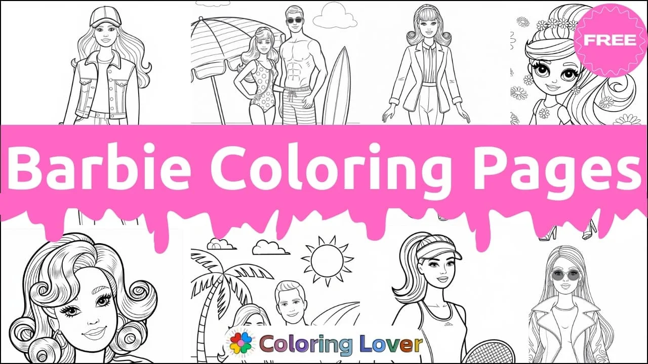 Free Printable Barbie Coloring Pages for Kids!