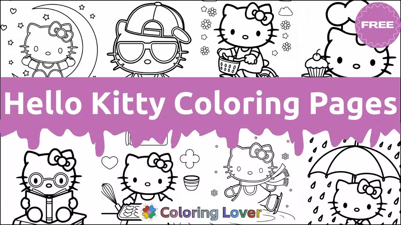 Hello Kitty Coloring Pages for Kids & Adults!