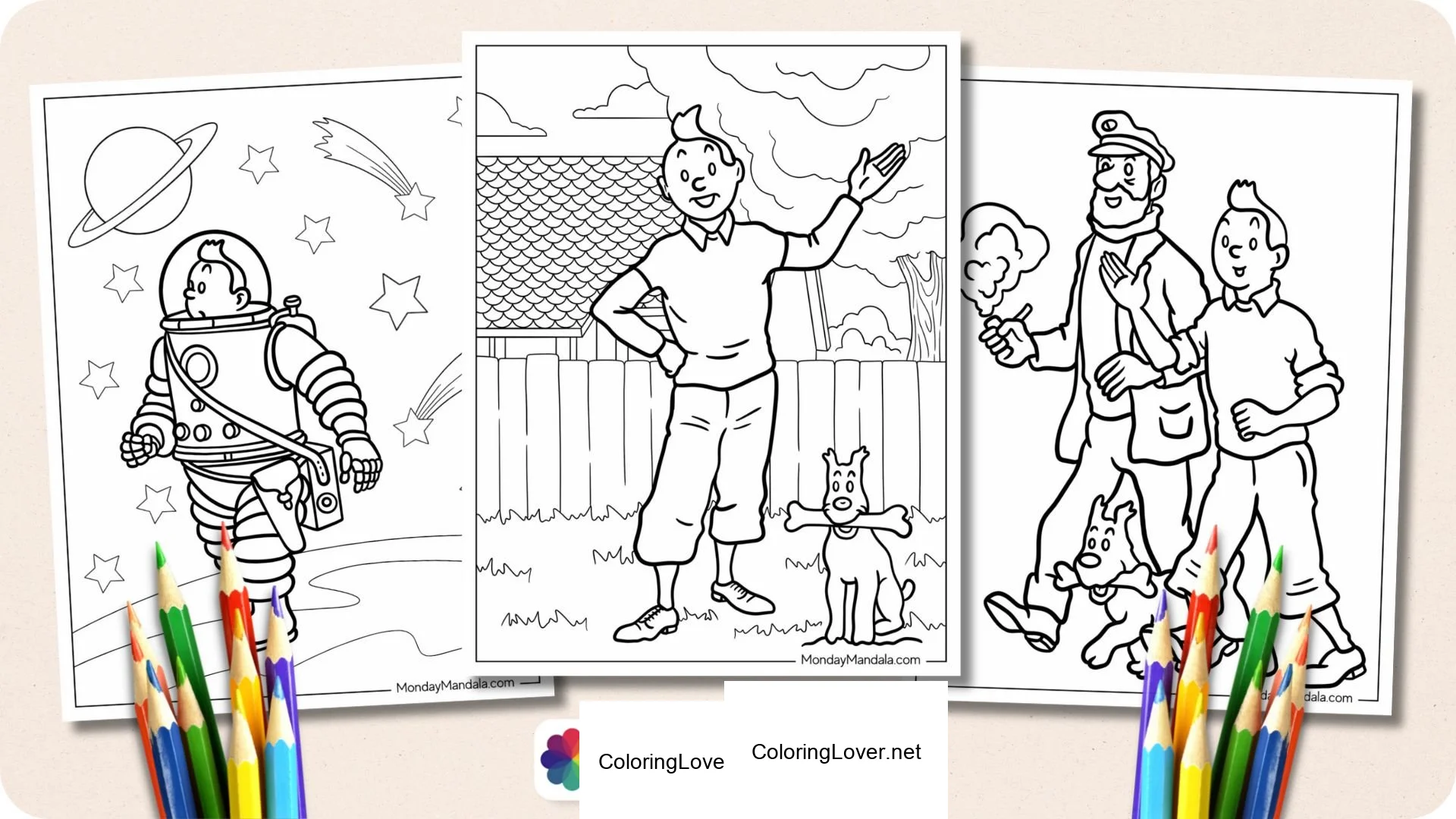 Desenhos do Tintin para Colorir