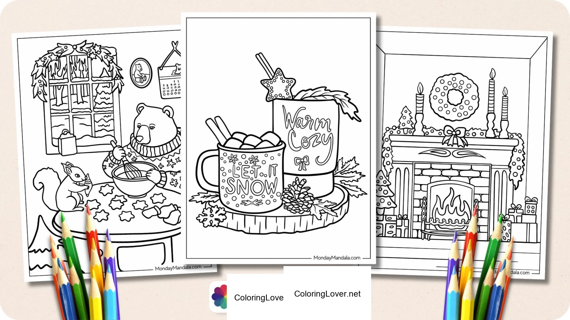Desenhos de Natal para Colorir - Adultos