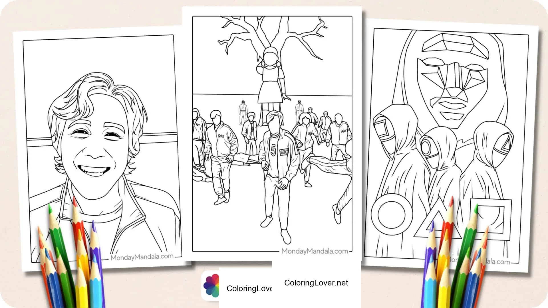 Squid Game Fun: Coloring Pages!