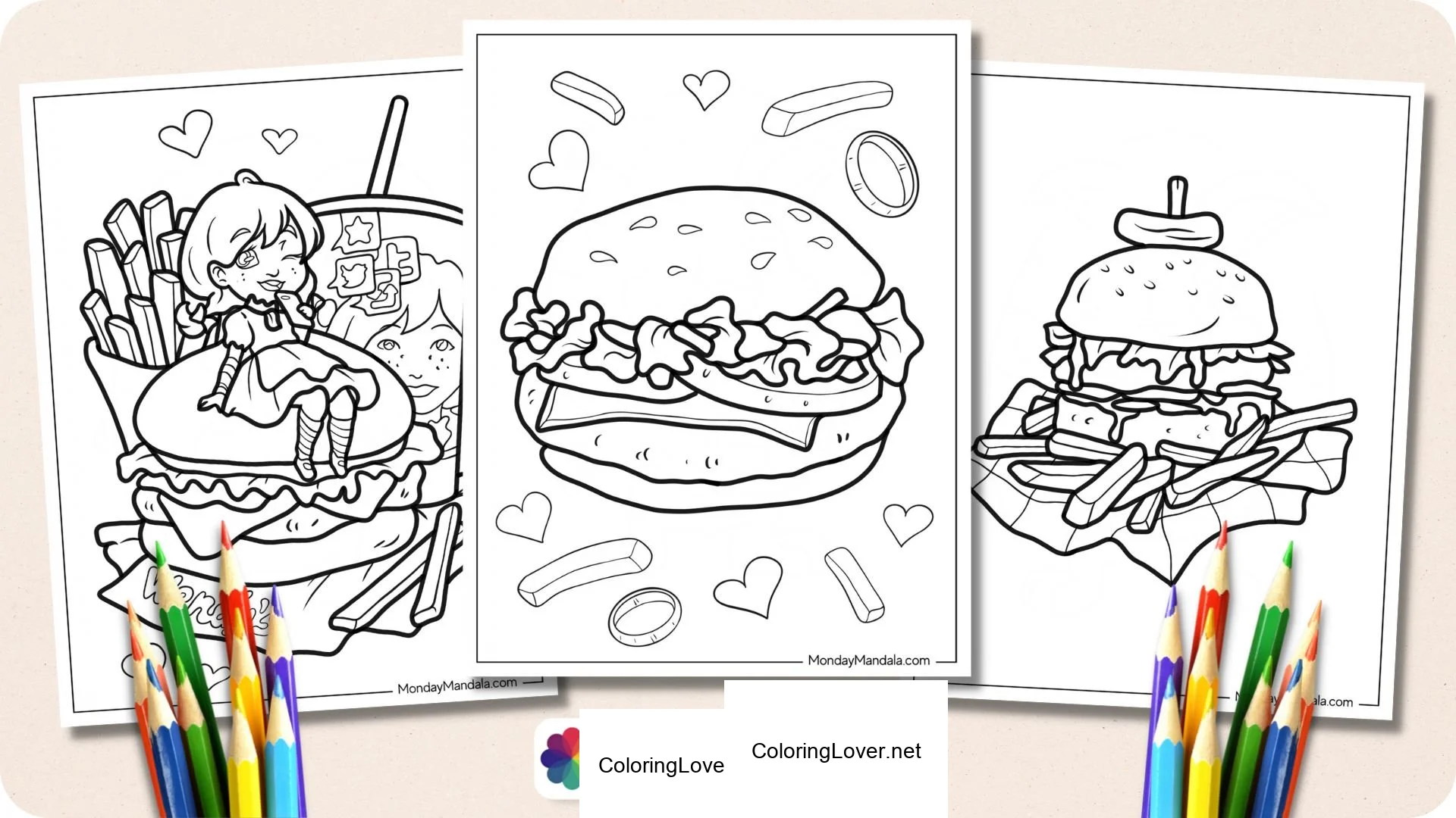 Awesome Burger Coloring Fun!