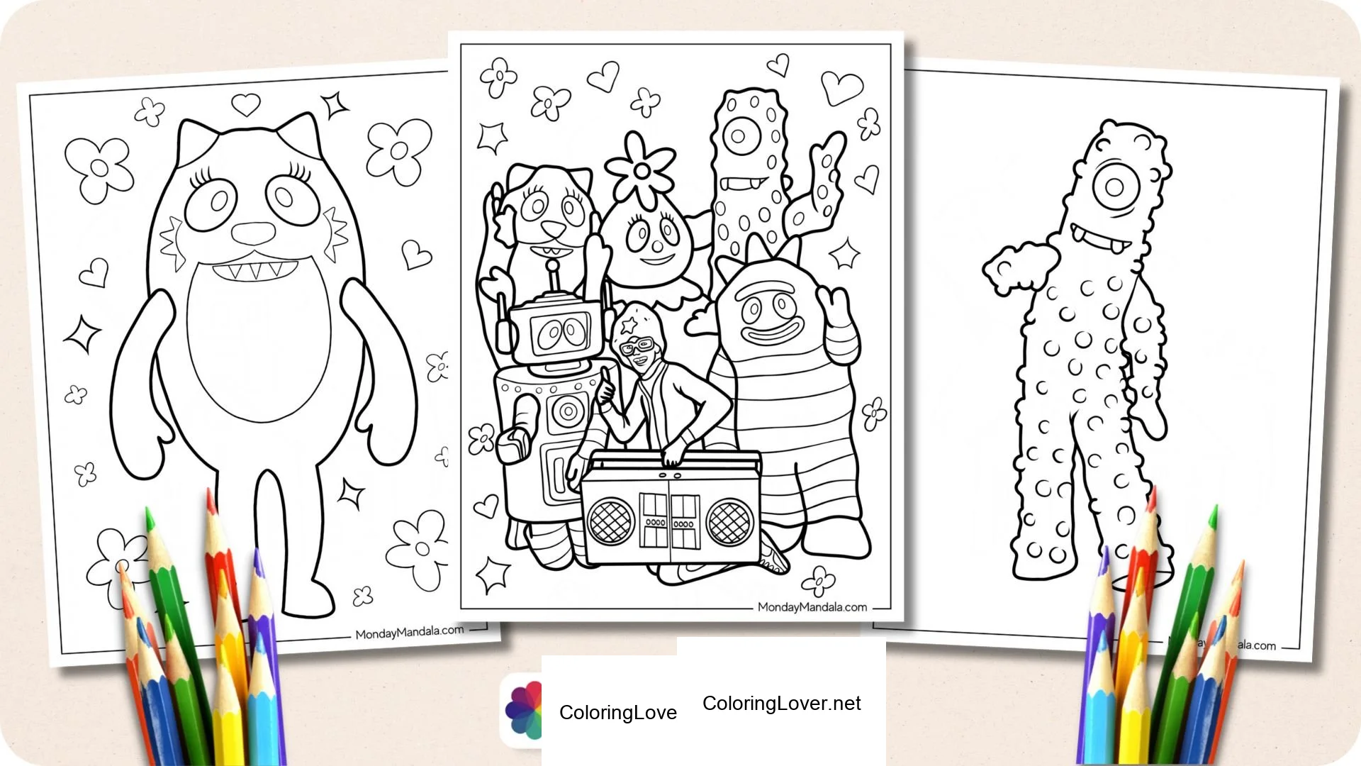 Yo Gabba Gabba Fun Coloring Pages!